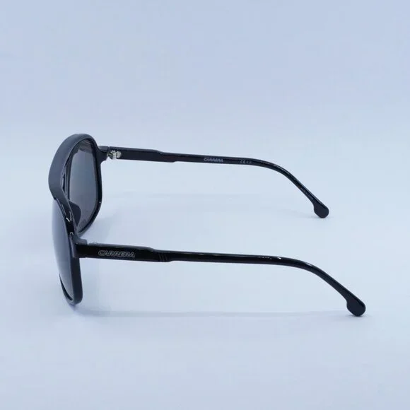 CARRERA 1047/S 0807 M9 Sunglasses Black Aviator Frame, Grey Polarized Lenses